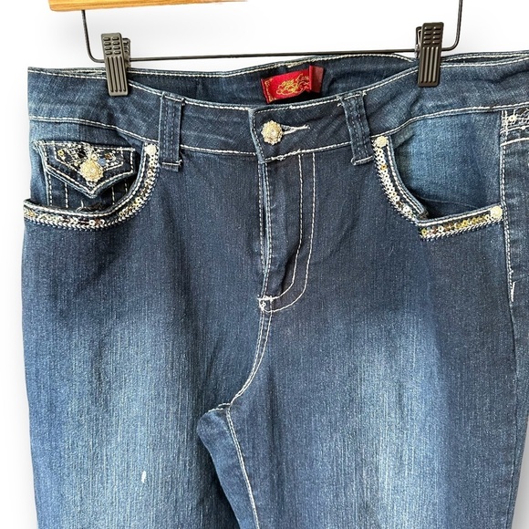 One5one Womens Dark Stretch Denim Jeans Sz 14 - Picture 3 of 14